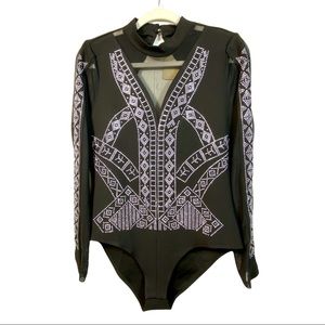 love J *NWT studded bodysuit mesh black XL